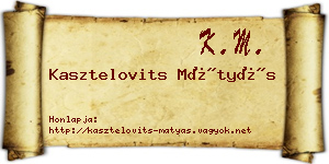 Kasztelovits Mátyás névjegykártya
